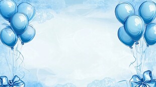 蓝色气球背景 梦幻清新风