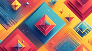 多彩立体几何图形艺术画面