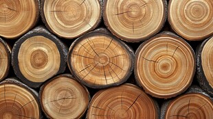 圆木截面纹理特写