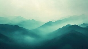 青山云雾间的诗意景致