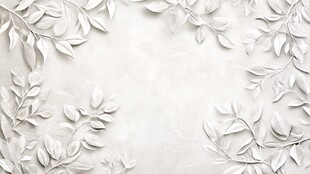 白色纸艺树叶边框背景