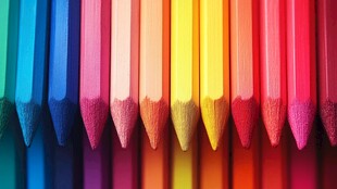 缤纷彩铅笔尖特写