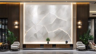 现代豪华客厅大理石背景墙