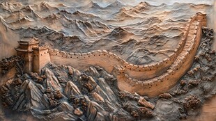 万里长城立体浮雕艺术景观