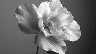 黑白花卉特写 优雅绽放