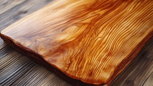 精美木质砧板的纹理特写