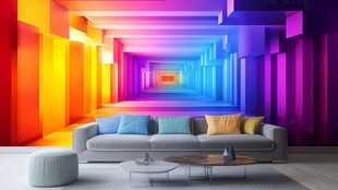 梦幻彩虹通道客厅场景