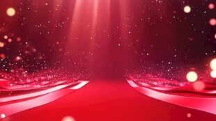 红色梦幻舞台星光背景