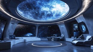 未来感太空主题智能客厅