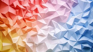 多彩立体几何折纸背景