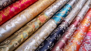 多彩华丽传统丝绸布料