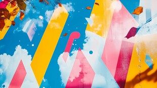 多彩几何天空艺术画面