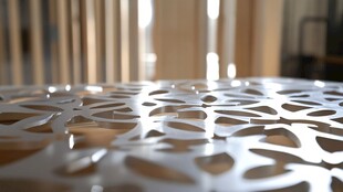 精致镂空金属板纹理特写