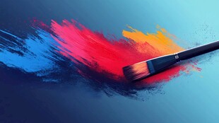 多彩画笔绘出绚丽色彩