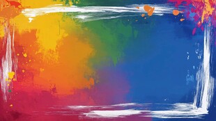 多彩水彩边框背景图