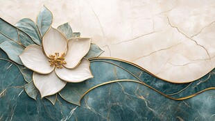 中式浮雕花朵大理石背景图
