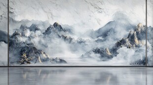 水墨山水背景墙