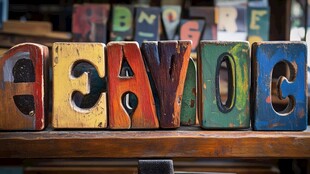 复古彩色活字排版展示