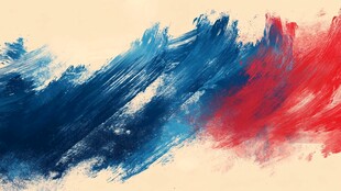 红蓝笔触抽象艺术背景