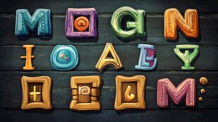 多彩立体字母艺术展示