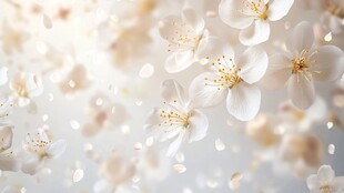 浪漫唯美白花梦幻背景图