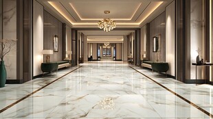 豪华大理石装饰的优雅长廊