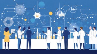 科研团队专注实验场景