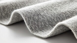 柔软灰色毛毡面料特写