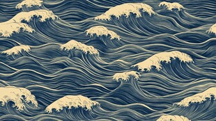 日式海浪纹理图案