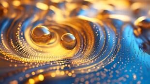 金色液滴的梦幻涟漪世界