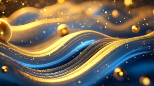 梦幻蓝金流动炫彩背景图