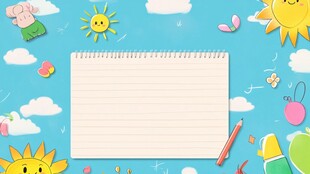 空白笔记本的童趣背景
