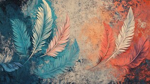 梦幻羽毛艺术背景图