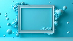 蓝色框架背景创意展示图