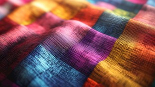 多彩拼接织物的绚丽纹理