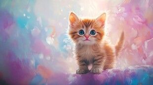 梦幻中的橘色萌小猫