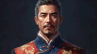 中式古装男子肖像特写