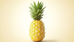 黄色新鲜菠萝特写