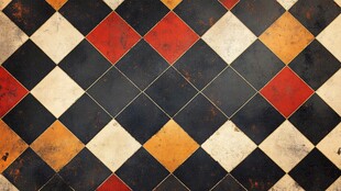 复古拼色方格地板纹理