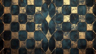 复古几何拼贴金属质感背景