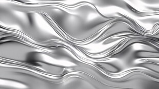 银色流动质感金属波纹