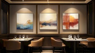 优雅餐厅内的艺术装饰场景