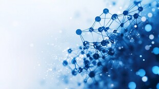 蓝色科技分子结构背景图