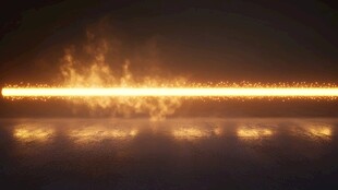 金色光带燃烧特效画面