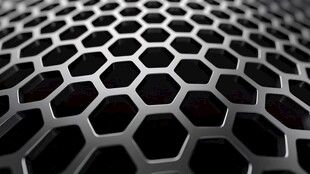六边形金属网格纹理特写
