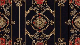 中式黑金古典花纹图案