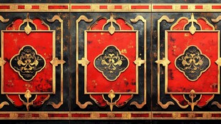 古典红金装饰面板纹理