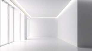极简空旷的白色现代空间