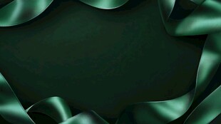 翠绿丝带环绕深绿背景