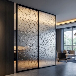 现代简约风几何图案玻璃隔断